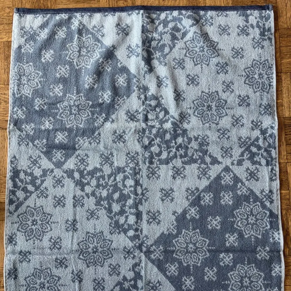 Wrangler Rodeo Patchwork Blue Western Floral Stars 2 Bath & 2 Hand Towel Set New